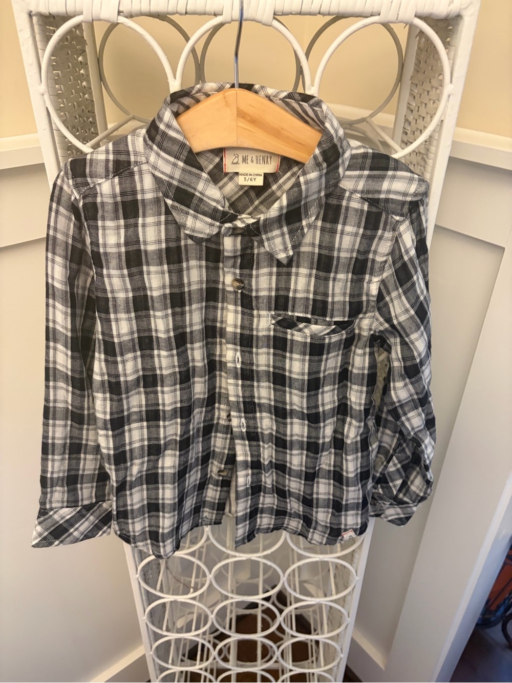 Me & Henry Kids Black & White Plaid Button-Down Shirt